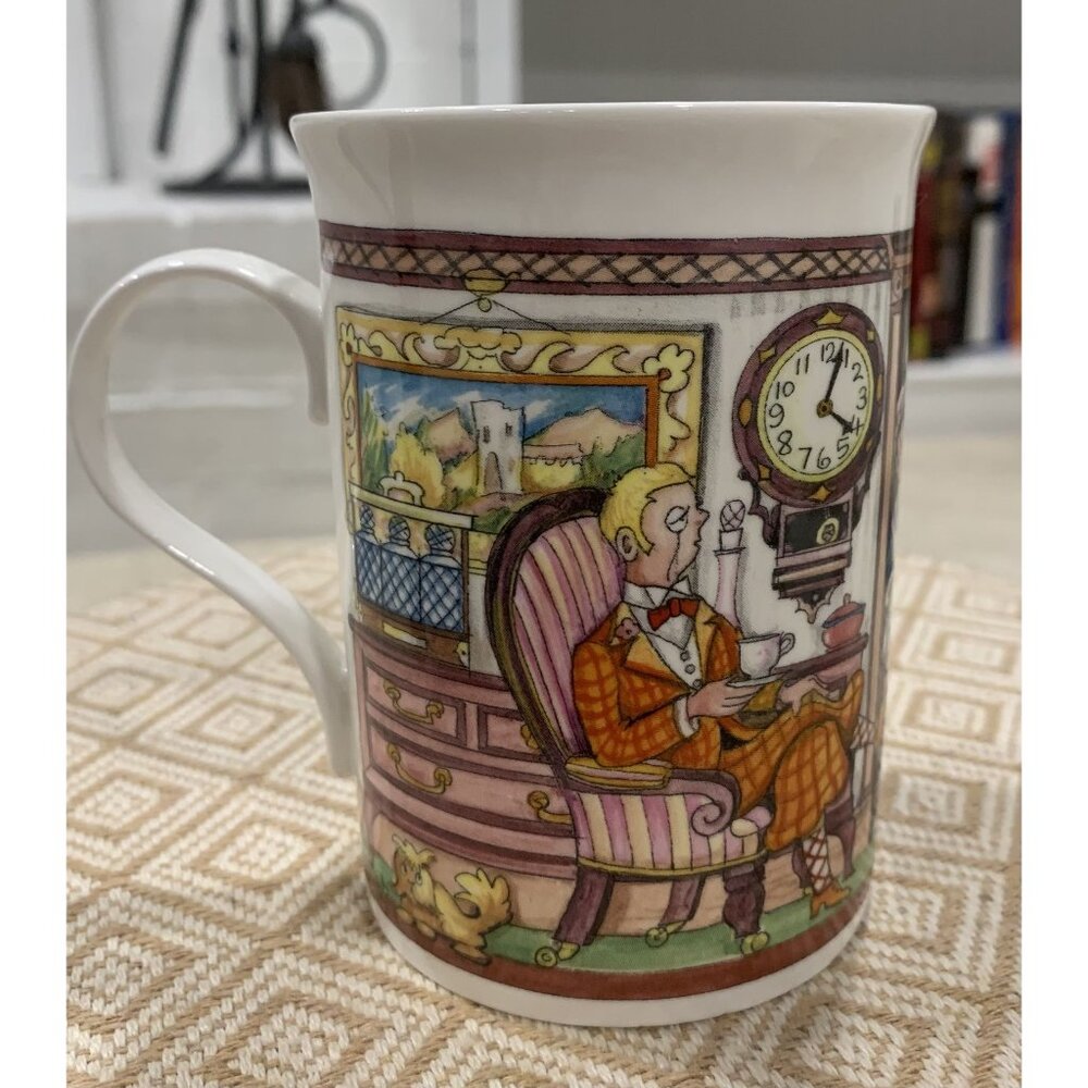 Royal Cuthbertson Vtg Mug Staffordshire Eng Fine Bone China Tea Butler Library